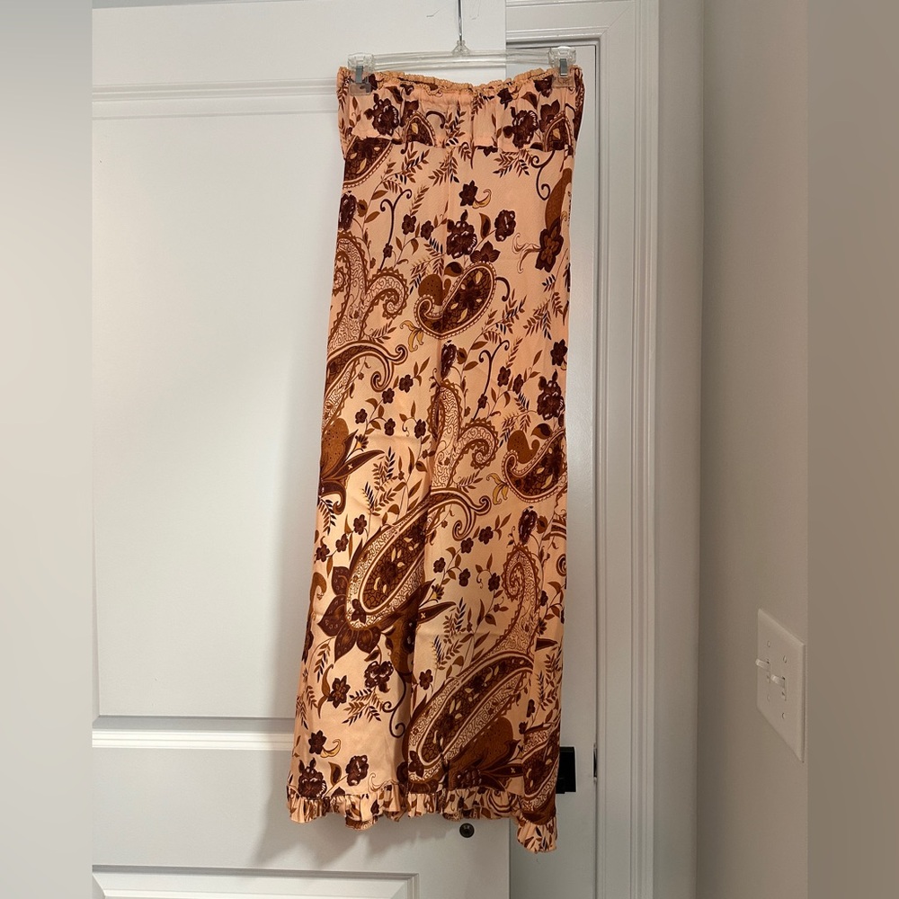 Vintage Brown Bandana Print Tube Dress